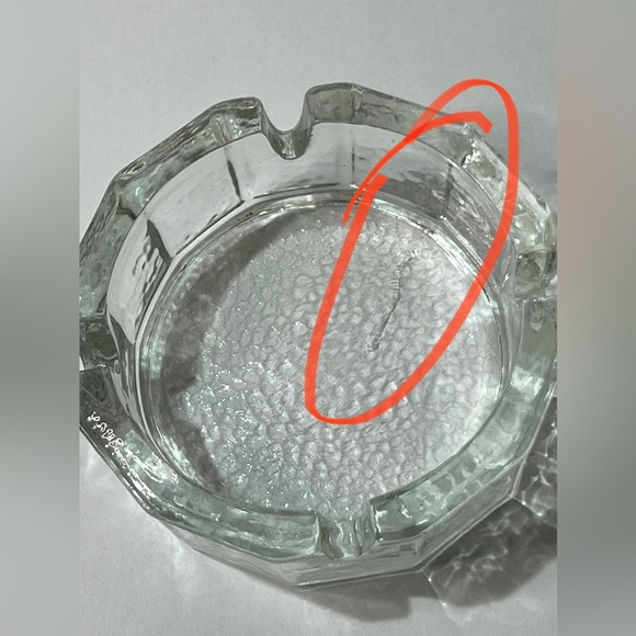 VTG BLENKO STYLE Clear Round Glass Ashtray Mid Century Modern MCM 3.75" 4-SLOT - Picture 6 of 8